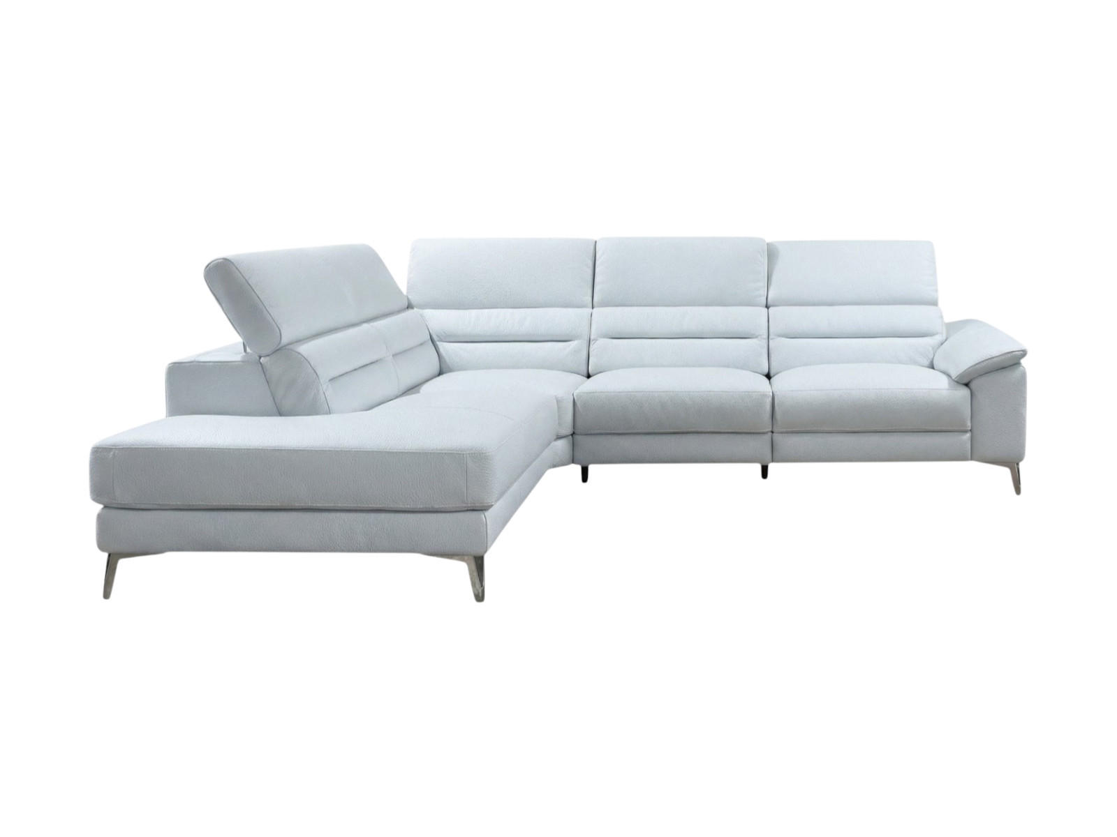 ECKSOFA Tucano Echtleder Weiß - Weiß, Leder/Metall (232/258cm)