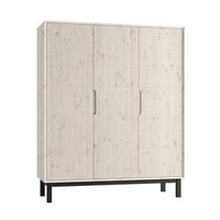 SKRIŇA 3 dvere Country Bielené drevo - biela, drevo (148.2/180/53.2cm) - Petits-meubles