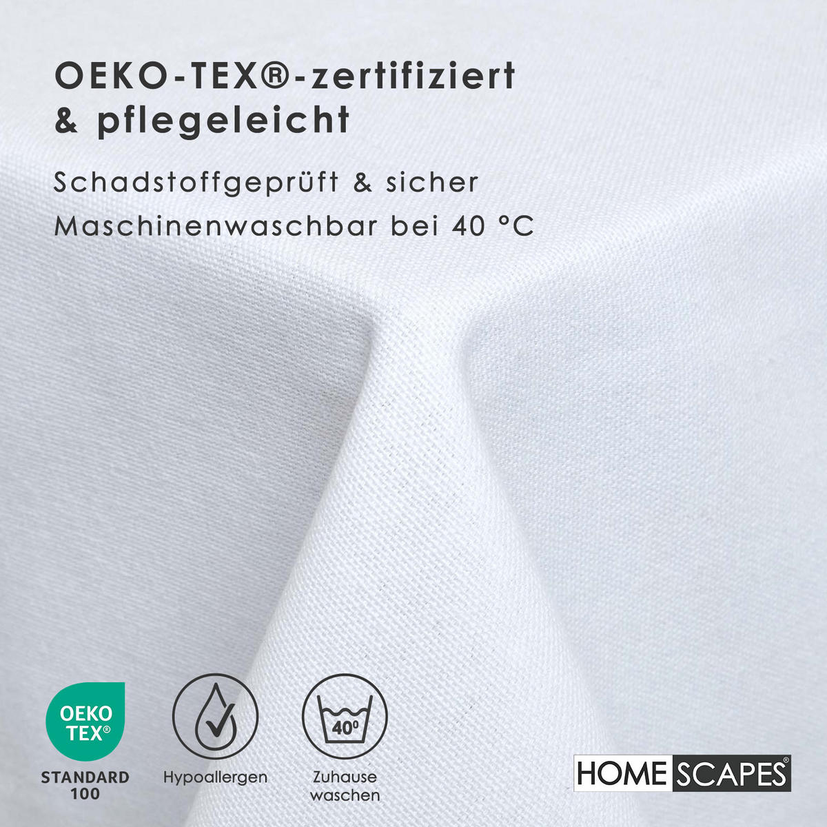 TISCHDECKE weiß 178/300 cm, 100% Baumwolle - Weiß, Textil (178/300cm) - Homescapes
