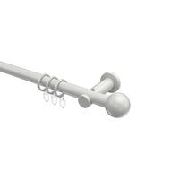 GARDINENSTANGEN-SET Platon Luino 260 cm (geteilt in 2 x 130 cm), 1-läufig, 20 mm Ø Weiß - Weiß, Metall (260cm) - INTERDECO
