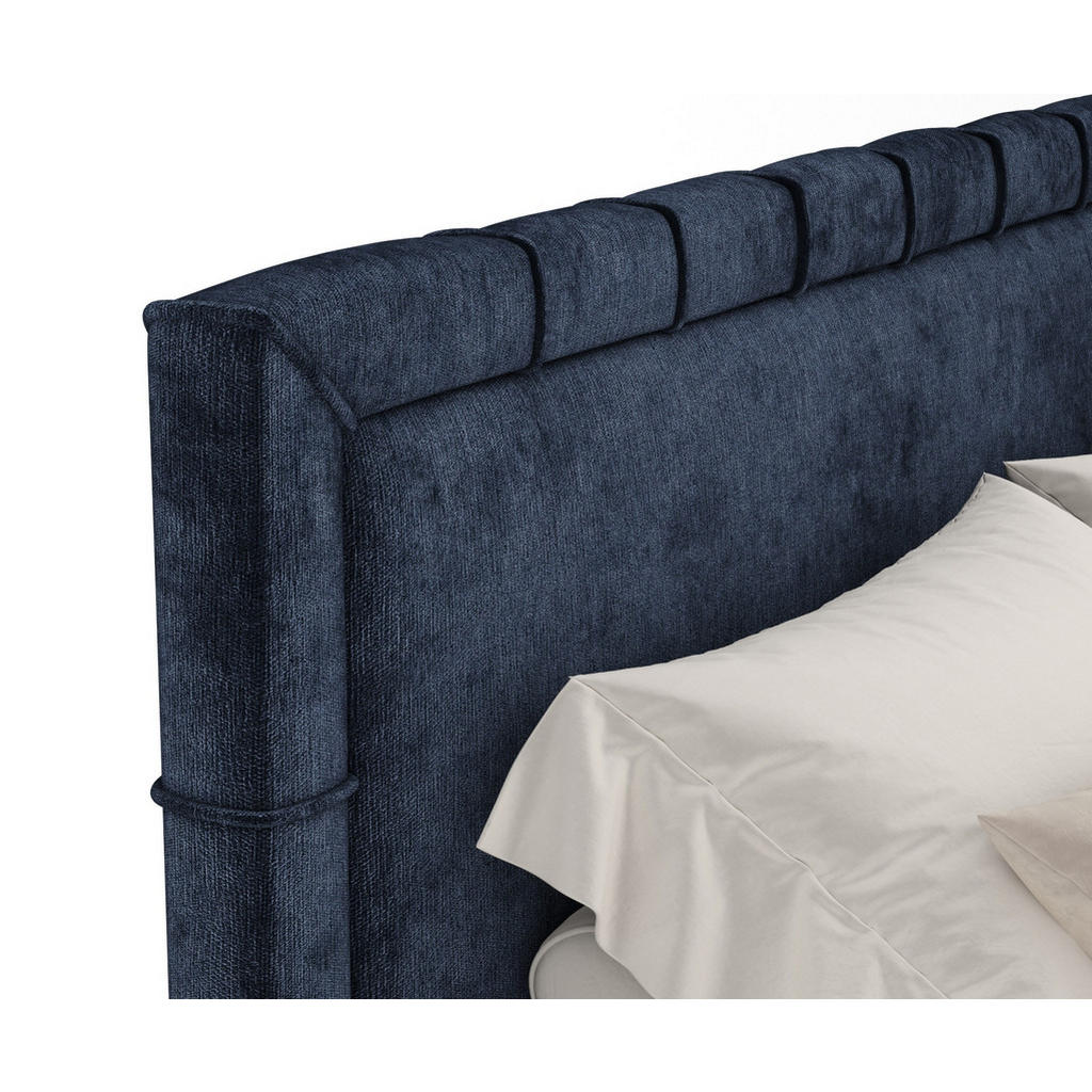 Thumbnail - Maison de Reve Boxspringbett, Dunkelblau, Textil, Buche, Kiefer, H3, Höhe ca. 36 cm, 180x200 cm, Oeko-Tex® Standard 100,...