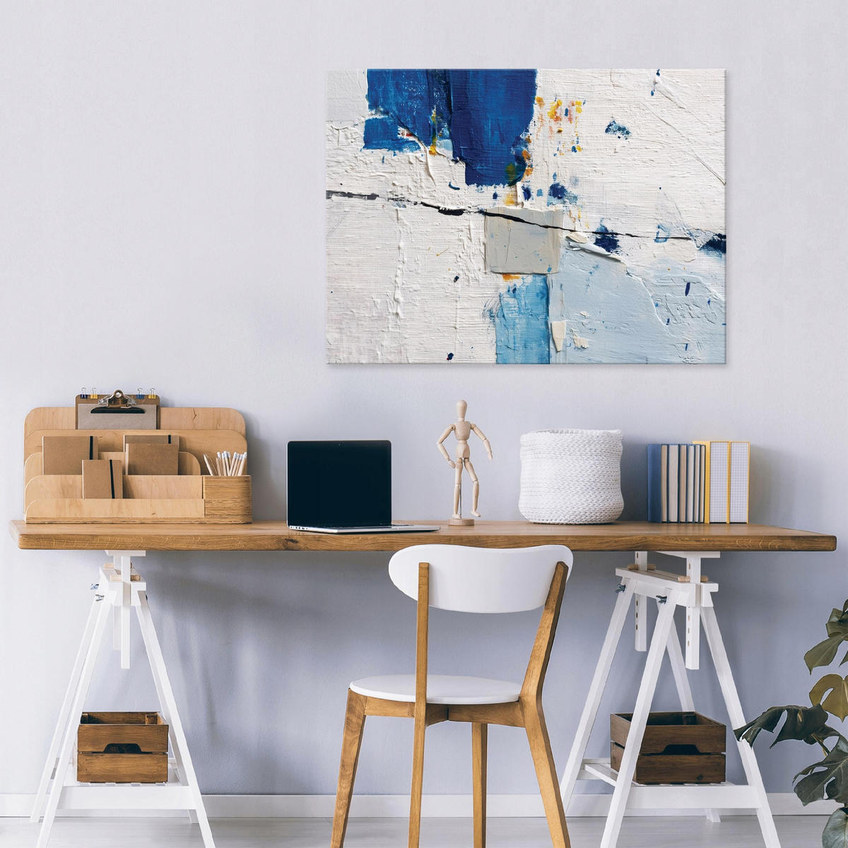 LEINWANDBILD Abstrakt Morceau Grau 60x40 cm - Multicolor, Holzwerkstoff (60/40cm) - Wallarena