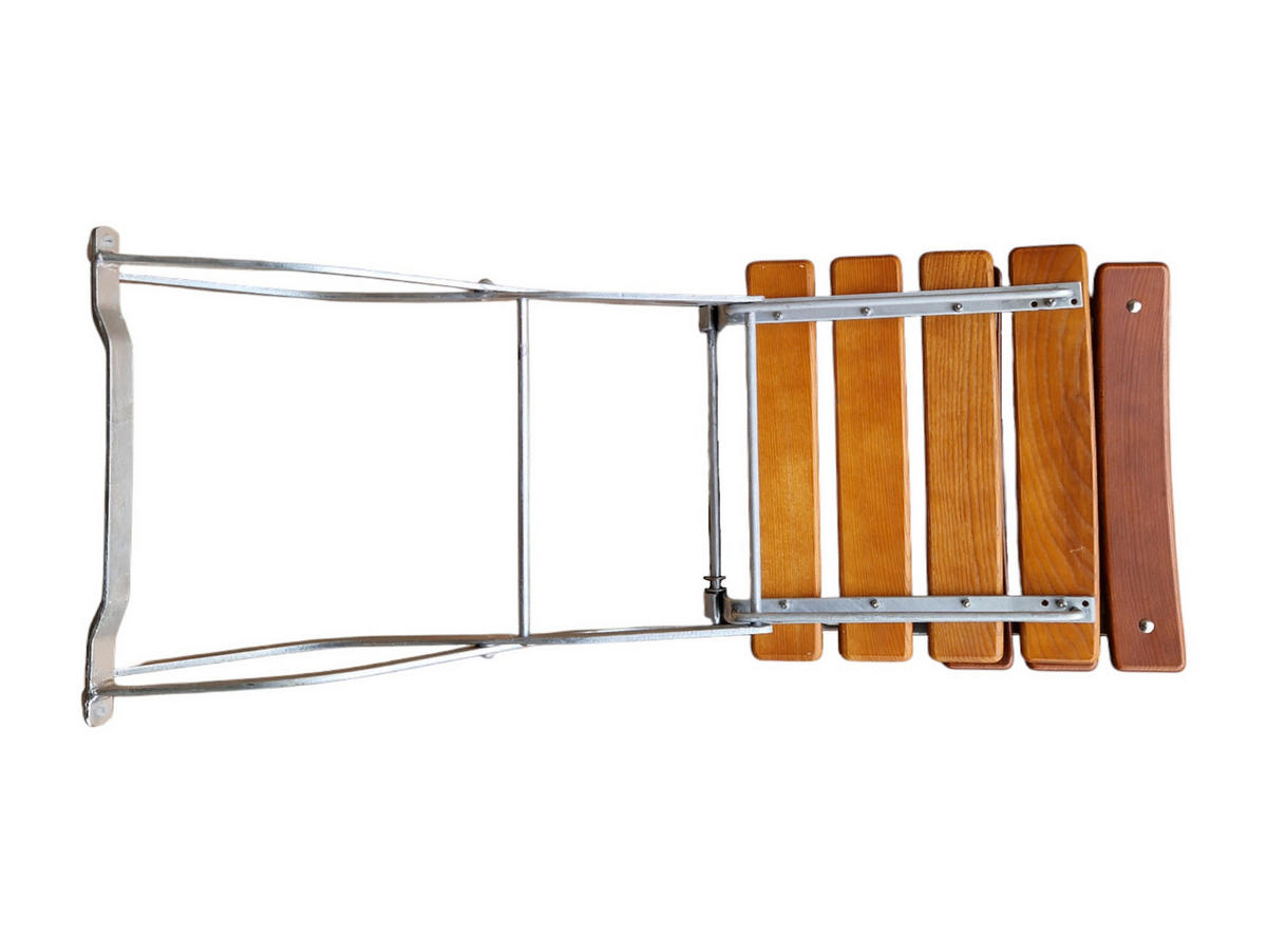 BIERGARTENSTUHL BERGWIESE 1-Sitzer 89x40x35cm Eschenholz Silber/Braun - Braun, Holz (40/89/35cm) - CHEFGASTRO