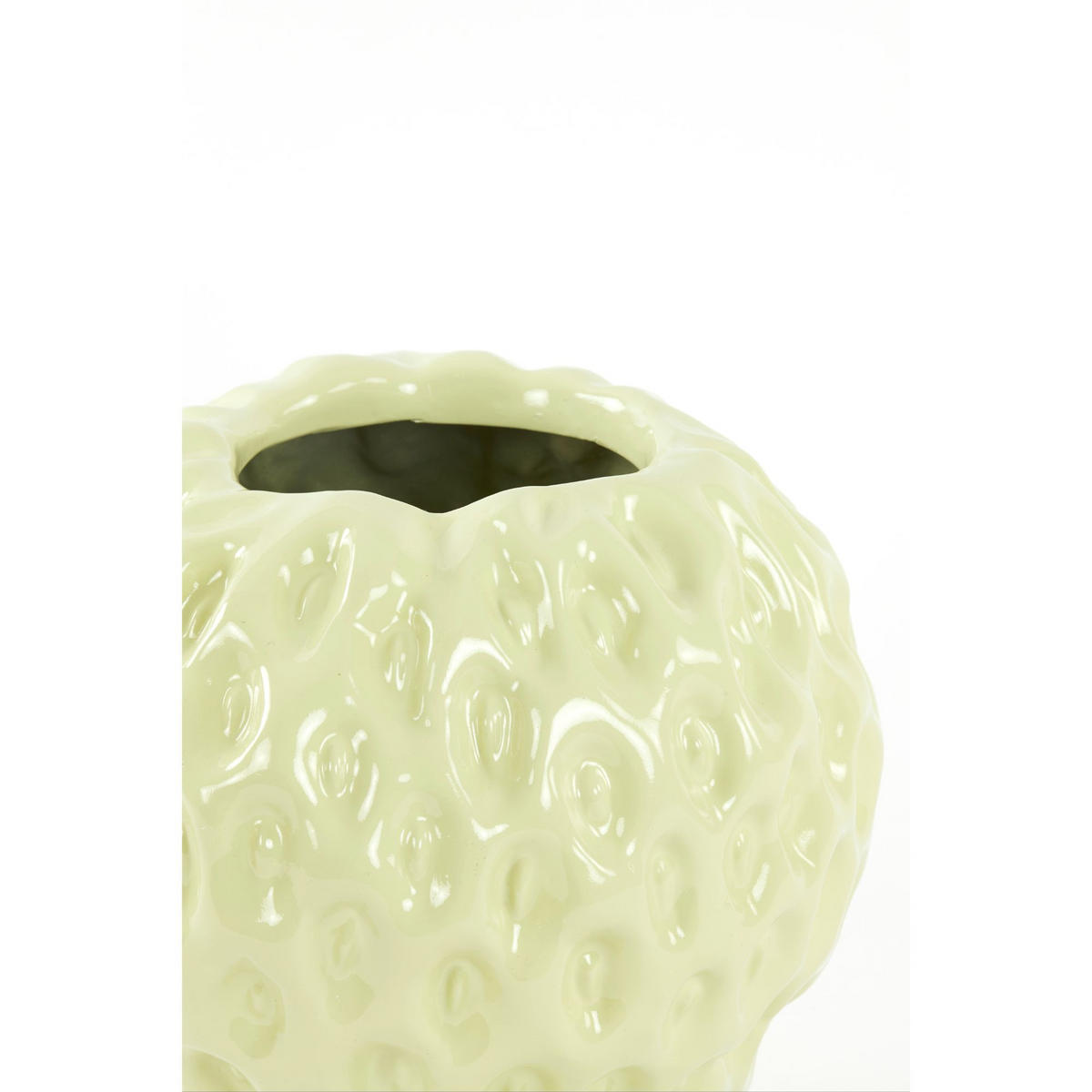 BODENVASE STRAWBERRY 35x34x33 cm, Gelb - Hellgelb, Keramik (33cm) - Light & Living