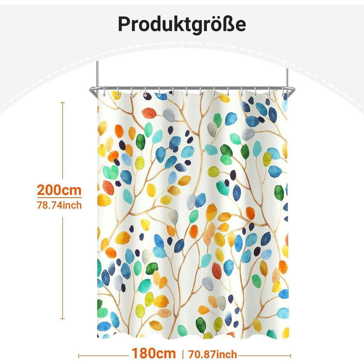 DUSCHVORHANG Bunter Baum 180 x 200 cm - Multicolor, Textil (180/200cm)