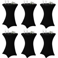 STEHTISCH Husse 6er-Set Schwarz 80-85 cm - Schwarz, Textil (80/110cm)