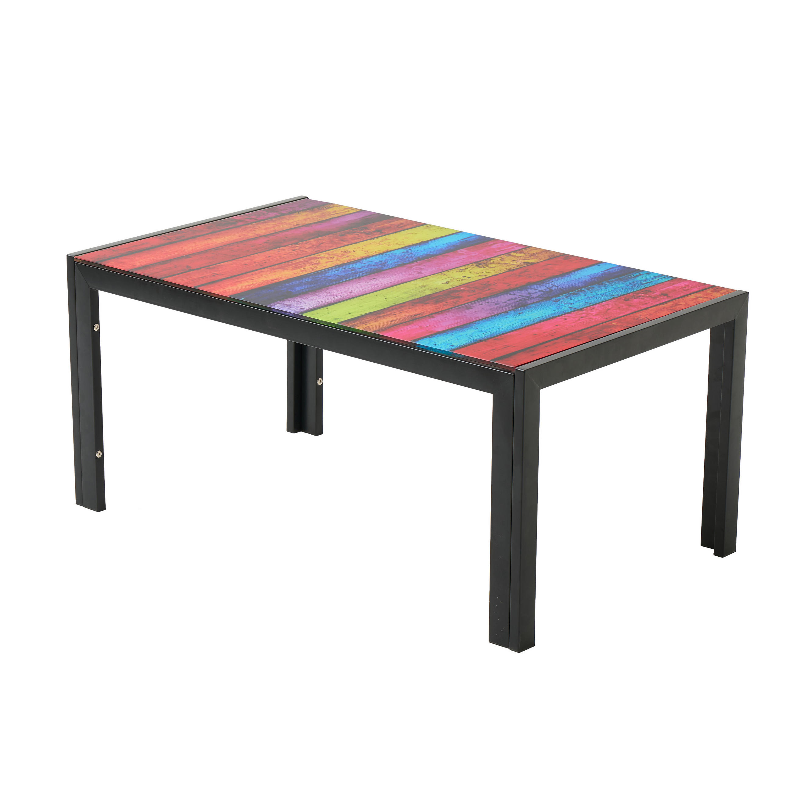 COUCHTISCH DE-37407 quadratisch mit Glasplatte Schwarz - Schwarz, Metall (60/100/45cm) - ComfortXL
