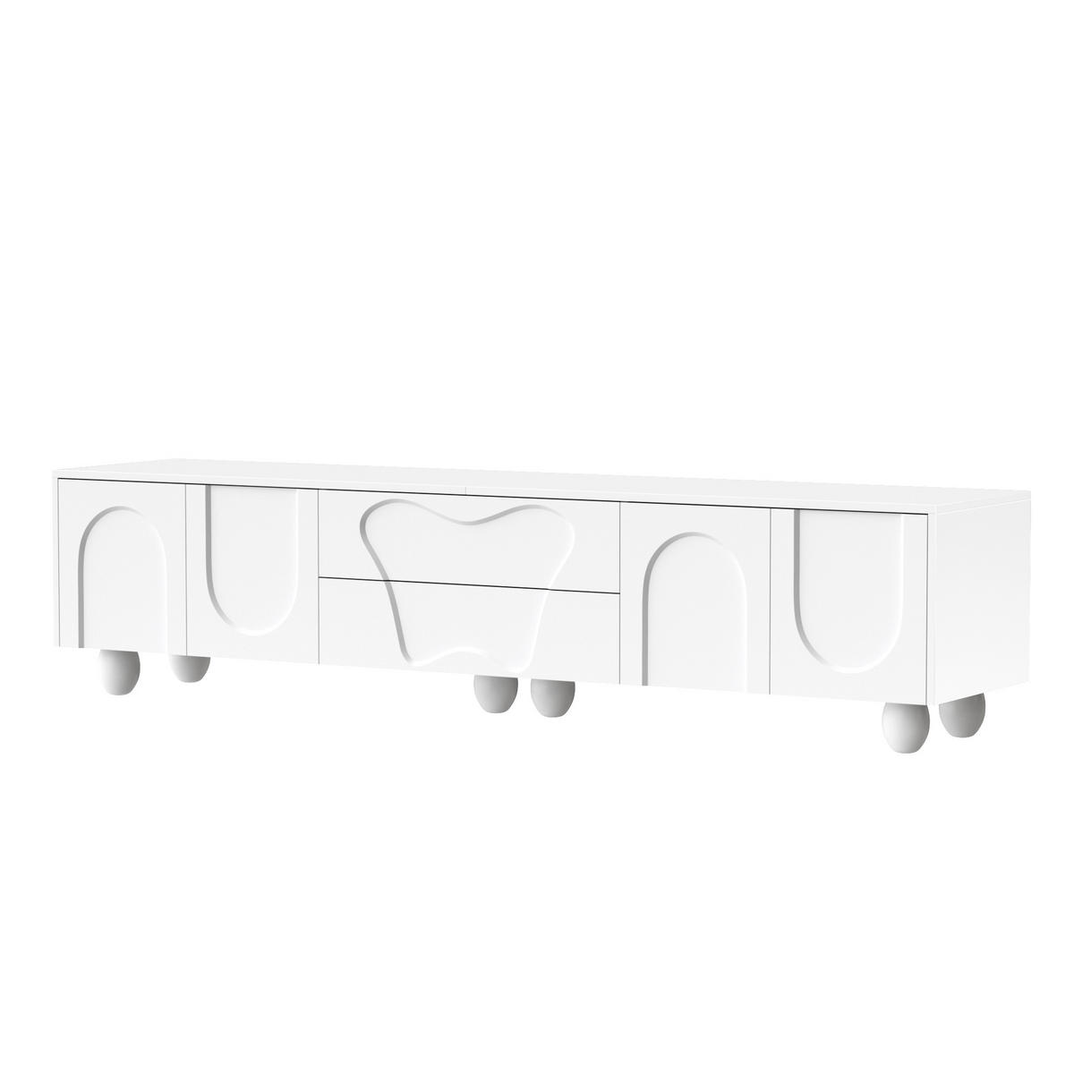 TV-LOWBOARD Weiß 180/40/42 cm - Weiß, Holzwerkstoff (180/42/40cm) - PANGIVO
