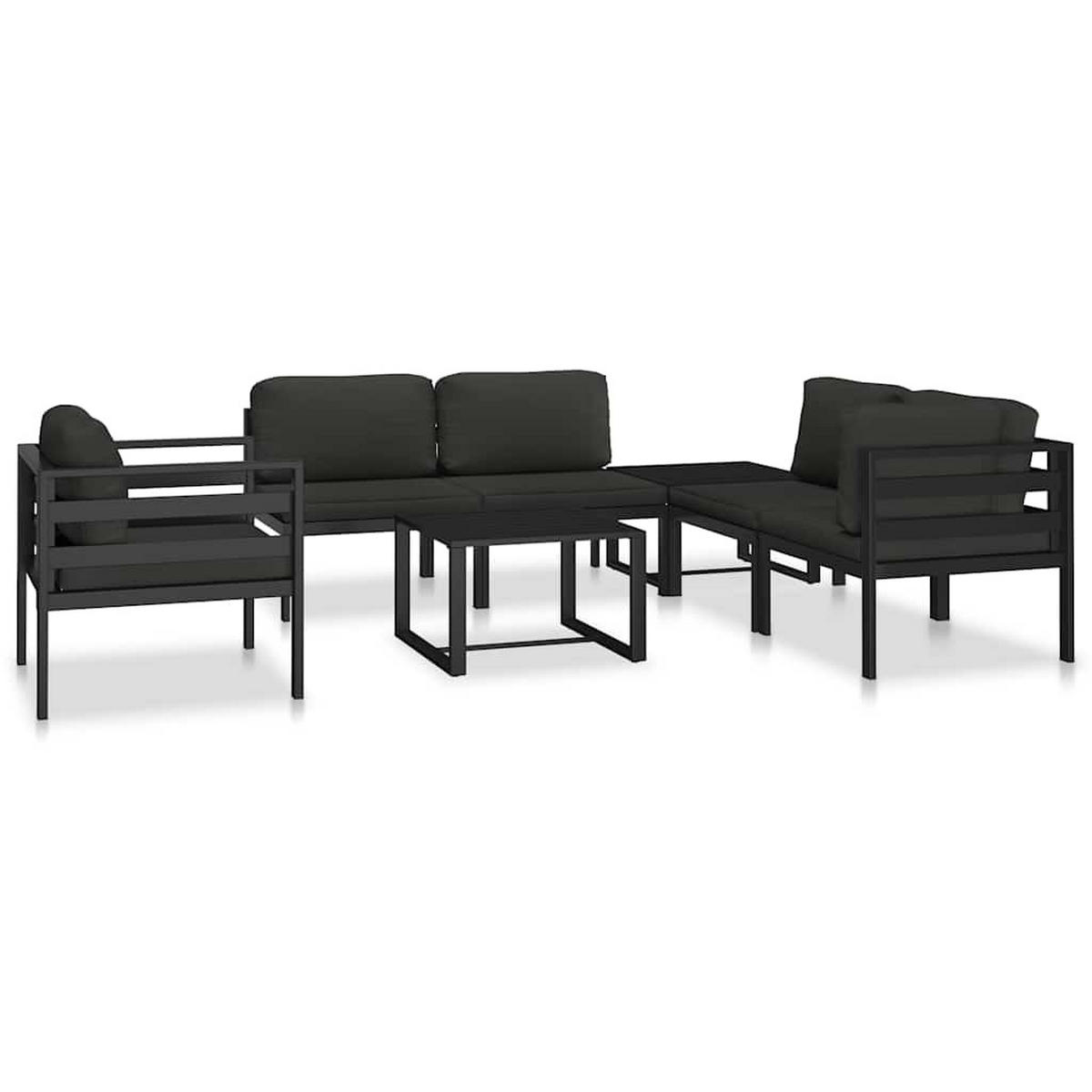 MODULAR-SOFA-ECKTEIL 1er set Mit Kissen Aluminium Anthrazit - Anthrazit, Metall (70/64.5/70cm) - vidaXL