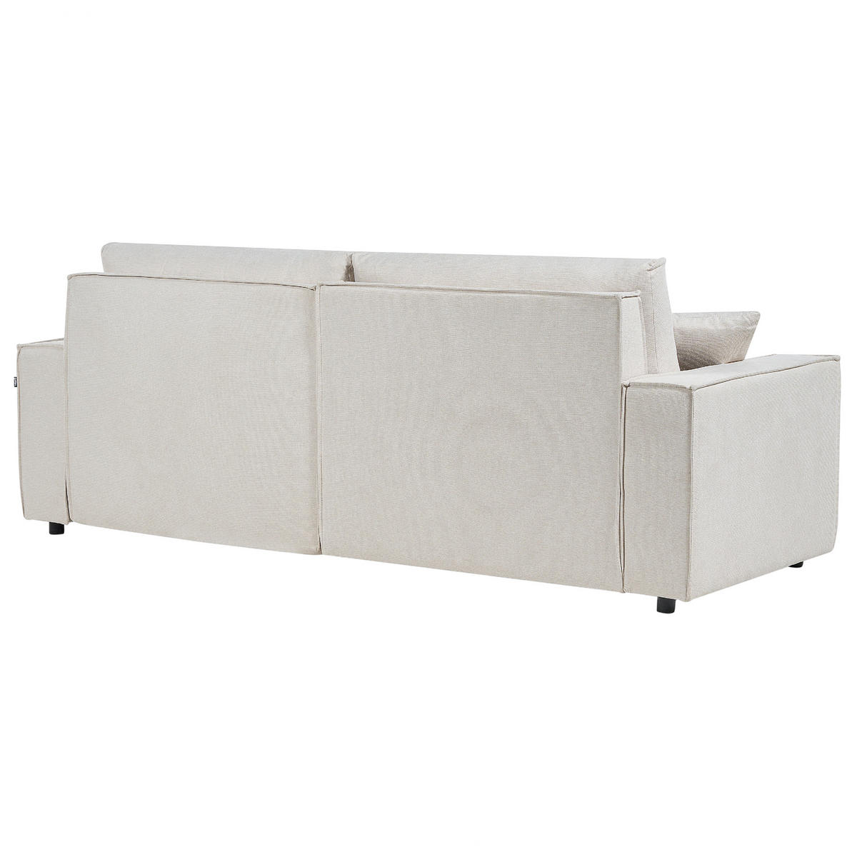 3-SITZER-ECKSOFA beige rechtsseitig mit Schlaffunktion Stauraum Karila - Beige, Textil (250/150cm) - Beliani