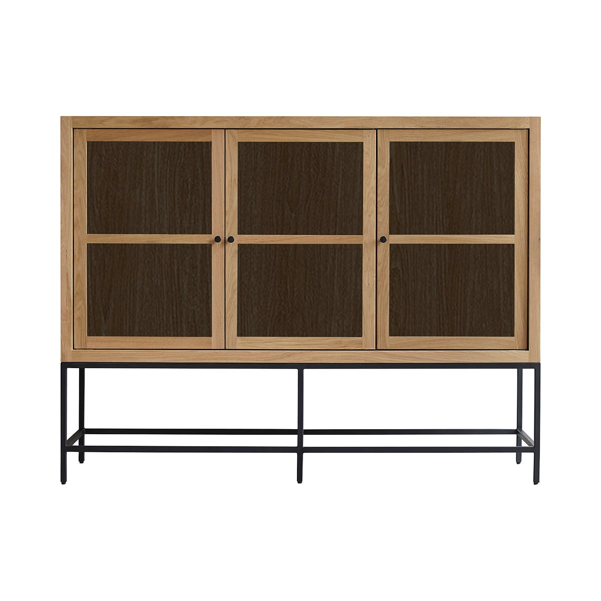Tikamoon Vitrinenschrank Natur 160x122x45 cm