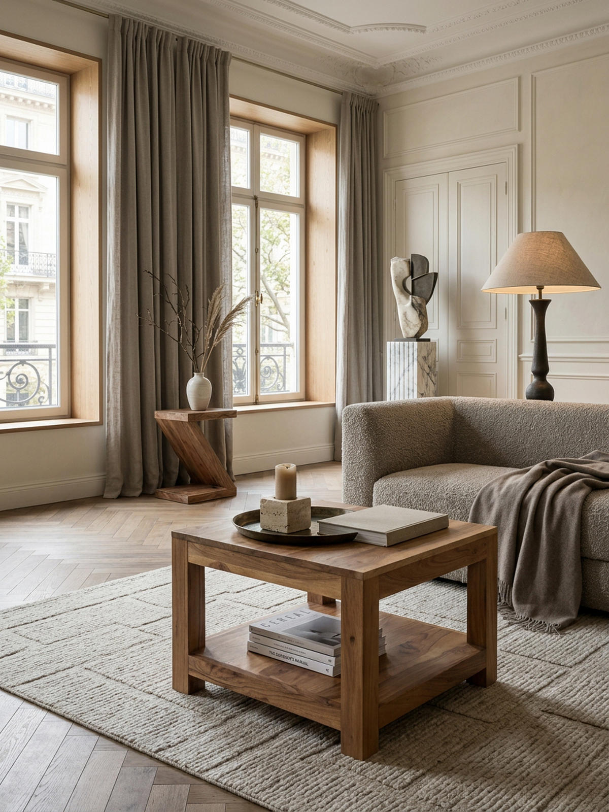 COUCHTISCH Massivholz im Landhausstil mit Ablagefach und pflegeleichter Oberfläche, Beige 60x60x45 cm - Beige, Holz (60/60/45cm) - KADIMA DESIGN