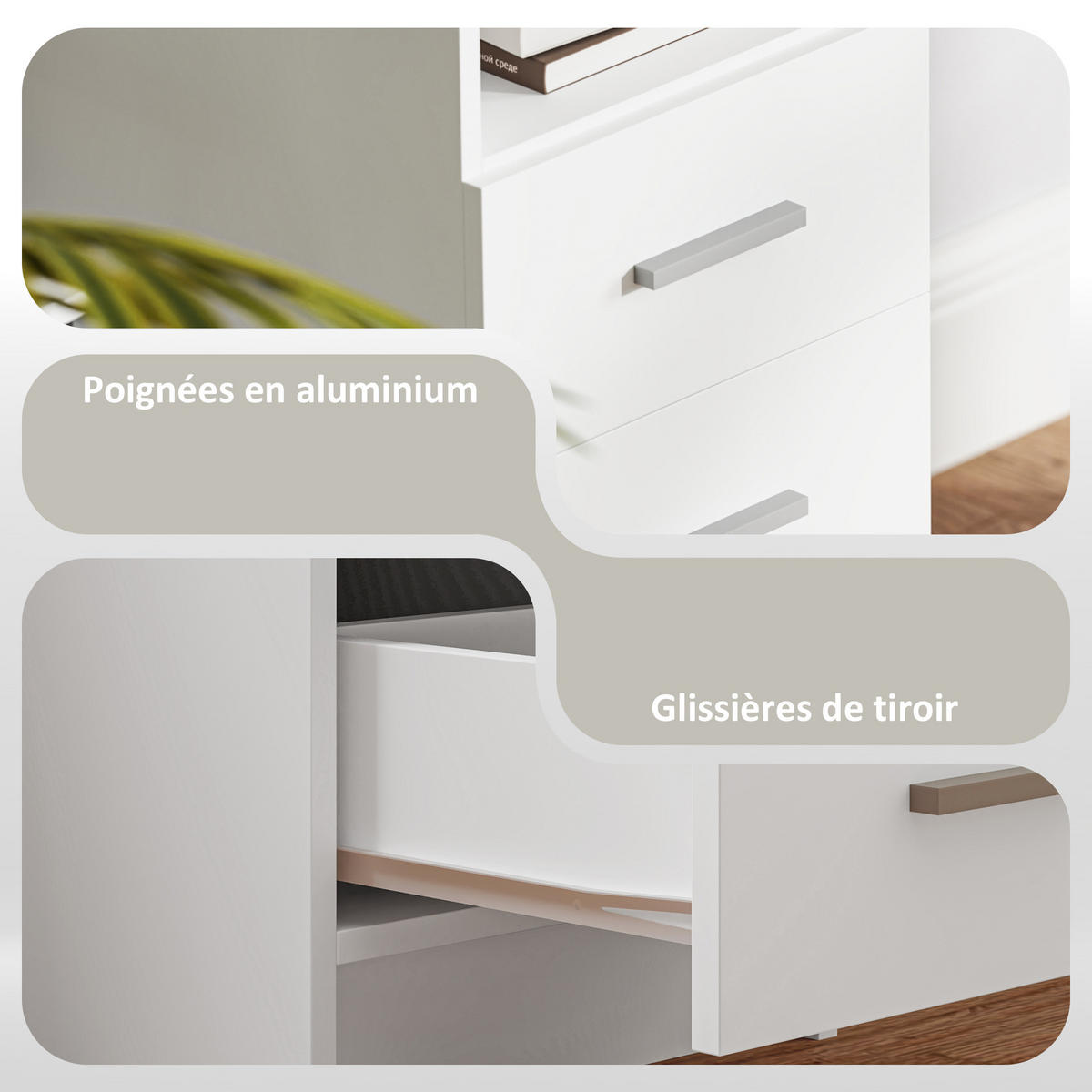 SCHREIBTISCH Weiß mit 3 Schubladen und offenem Ablagefach 100/40/75 cm - Weiß, Holzwerkstoff (40/100/75cm) - PANGIVO