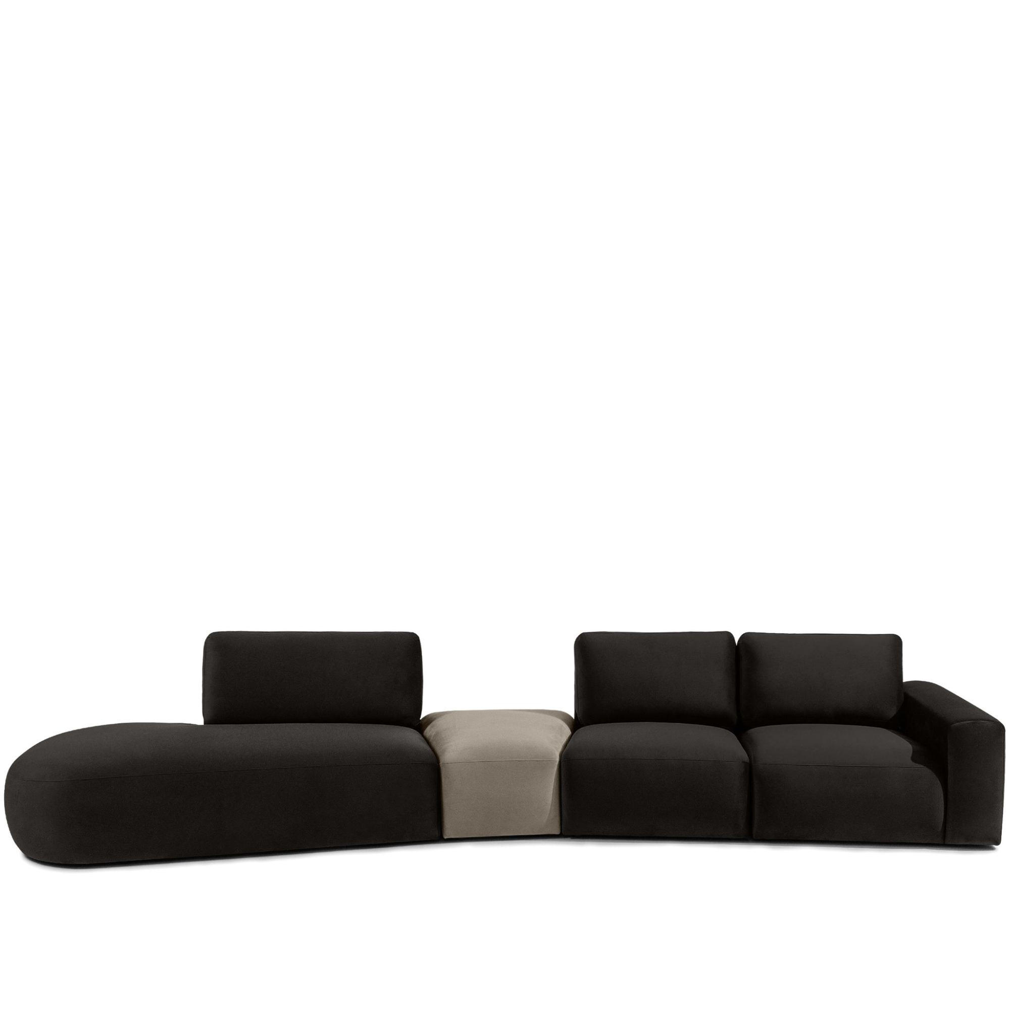 5-SITZER ECKSOFA ZUCCO Velour links, Braun - Braun, Textil (430/84/105cm) - KONSIMO®