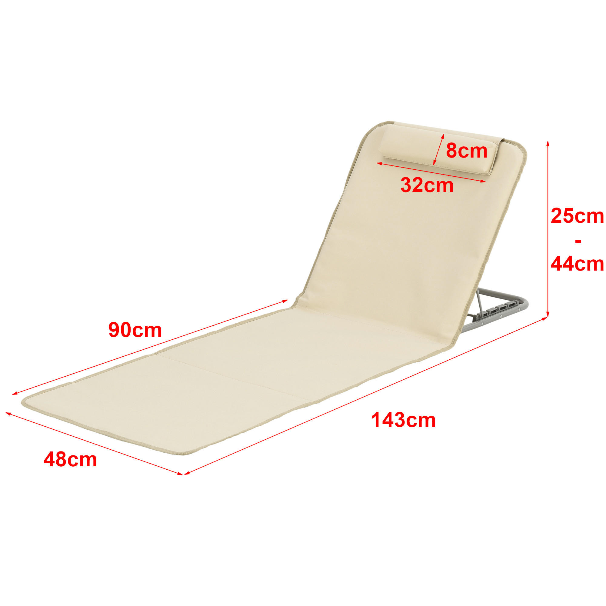 STRANDMATTEN-SET 2 TLG. Donostia - Beige, Textil/Metall (143/44/48cm) - [en.casa]