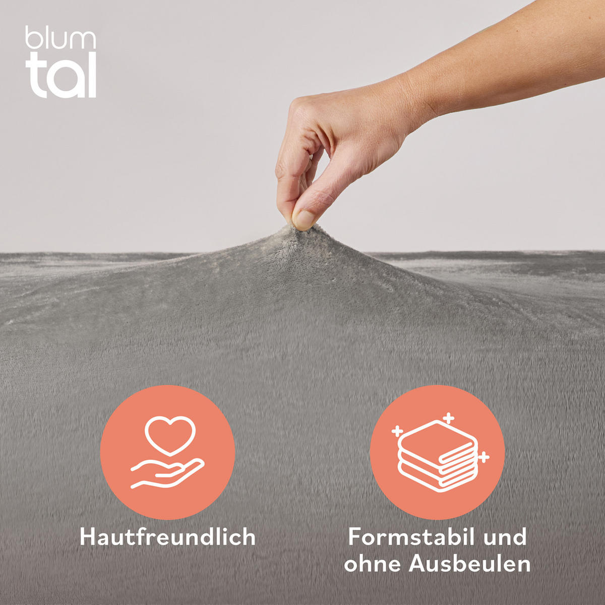 SPANNBETTLAKEN Cashmere Touch 90x200 cm Plüsch Grau - Grau, Textil (200/90cm) - Blumtal