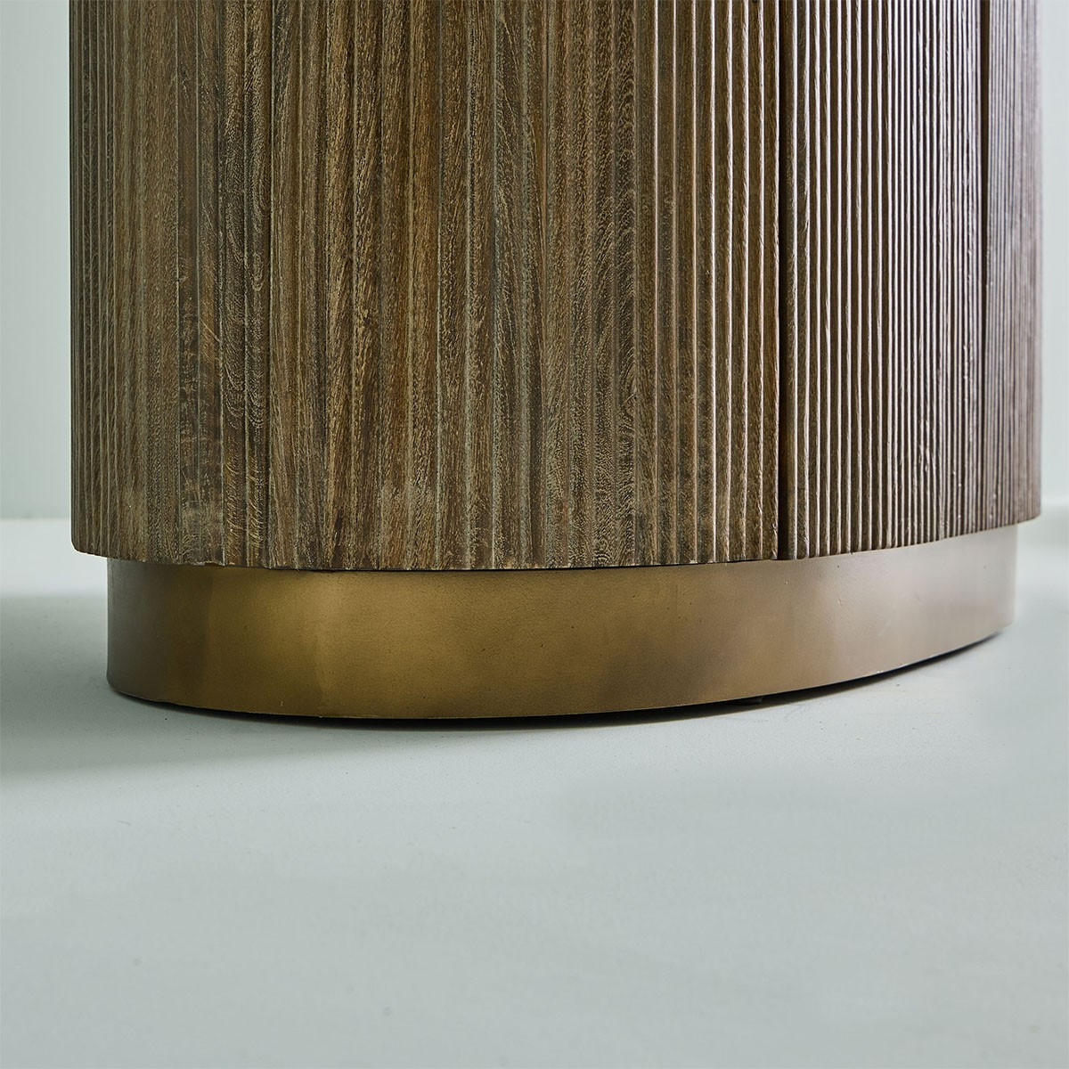 TRESEN aus Massivholz und Marmor 120/104/50 cm - Braun, Holz (12.5/50/104cm) - Signature