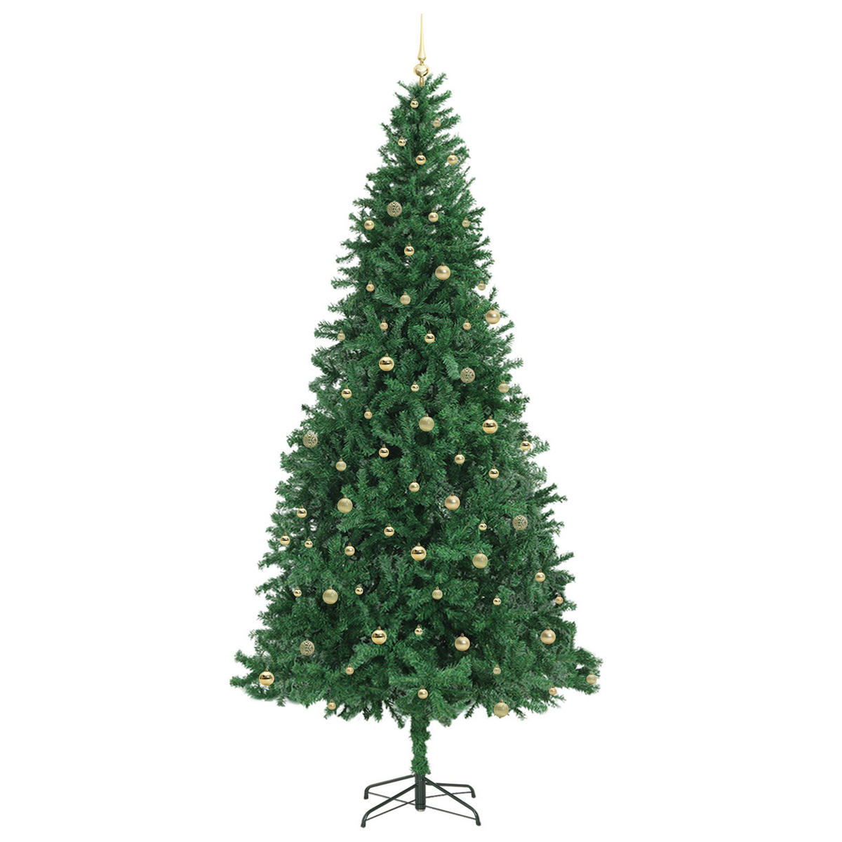 WEIHNACHTSBAUM Künstlicher 155/155/300 cm Grün PVC - Goldfarben/Grün, Kunststoff (300cm) - vidaXL