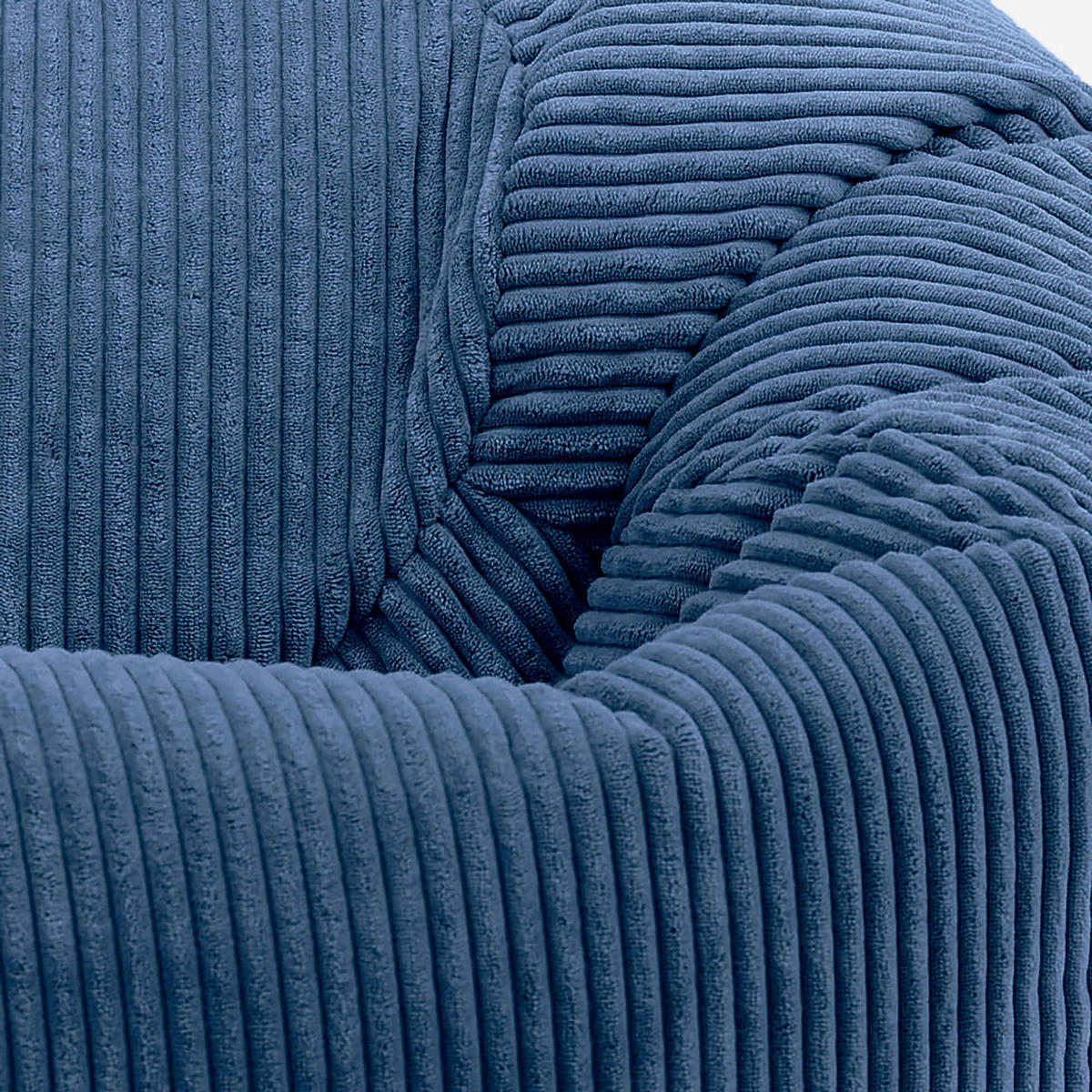 SITZSACK Klassisch + Hocker, Cord - Blau, Kunststoff/Textil (85/50/85cm) - icon