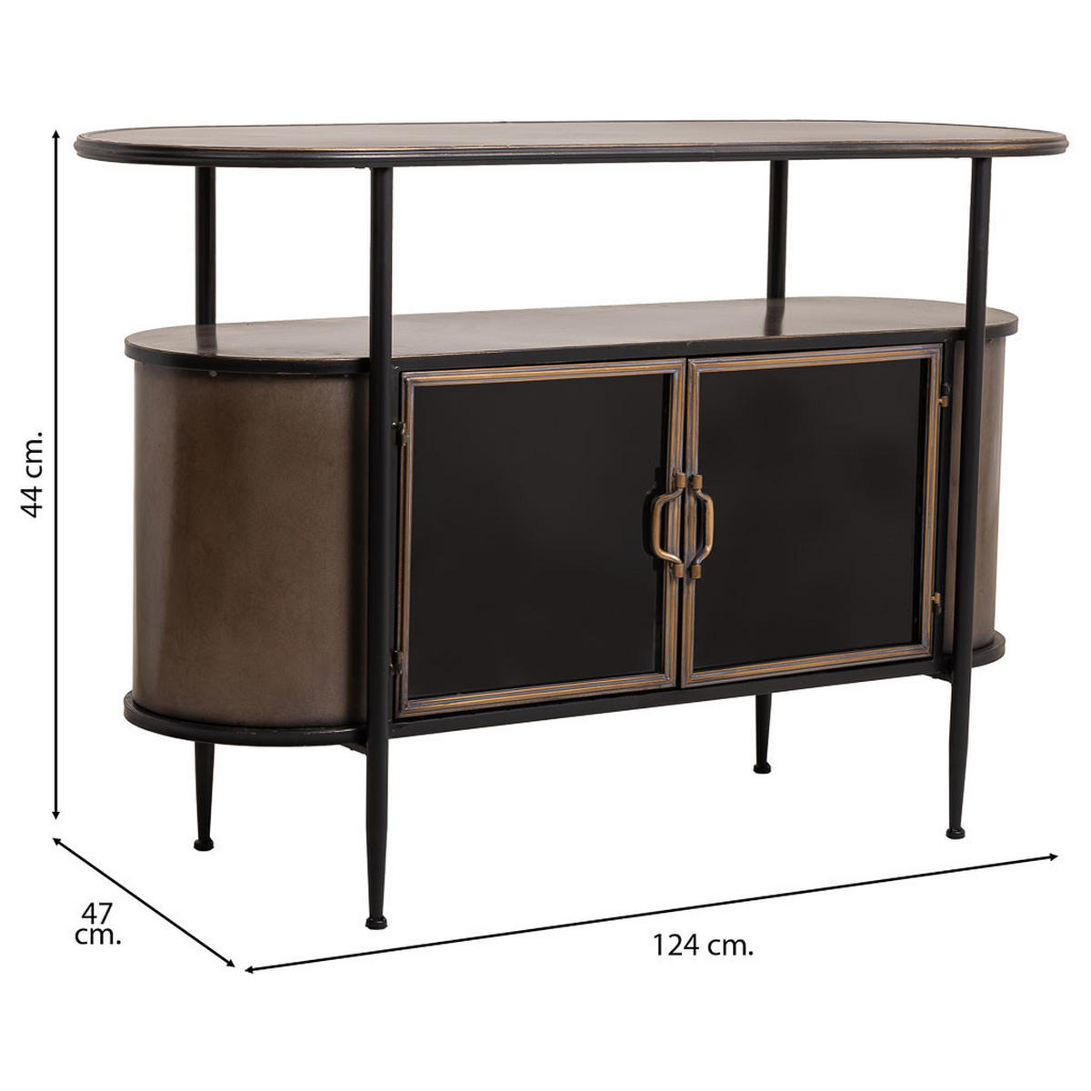 SIDEBOARD aus Metall 121x42x80 cm - Braun, Metall (121/80/42cm) - Wanderlust