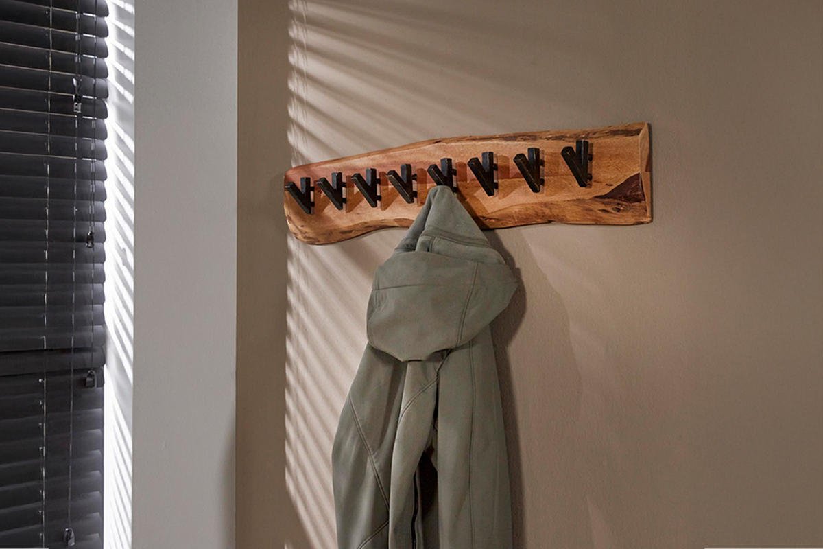 GARDEROBE NEREA Braun Akazie - Braun, Metall (90/15/9cm) - KAWOLA
