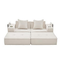 2-SITZER-SOFA aus Cord 162x78x66 cm Beige mit 2 Kissen, Seitentaschen und modularem Aufbau - Beige, Textil (162/66/78cm) - Modfu