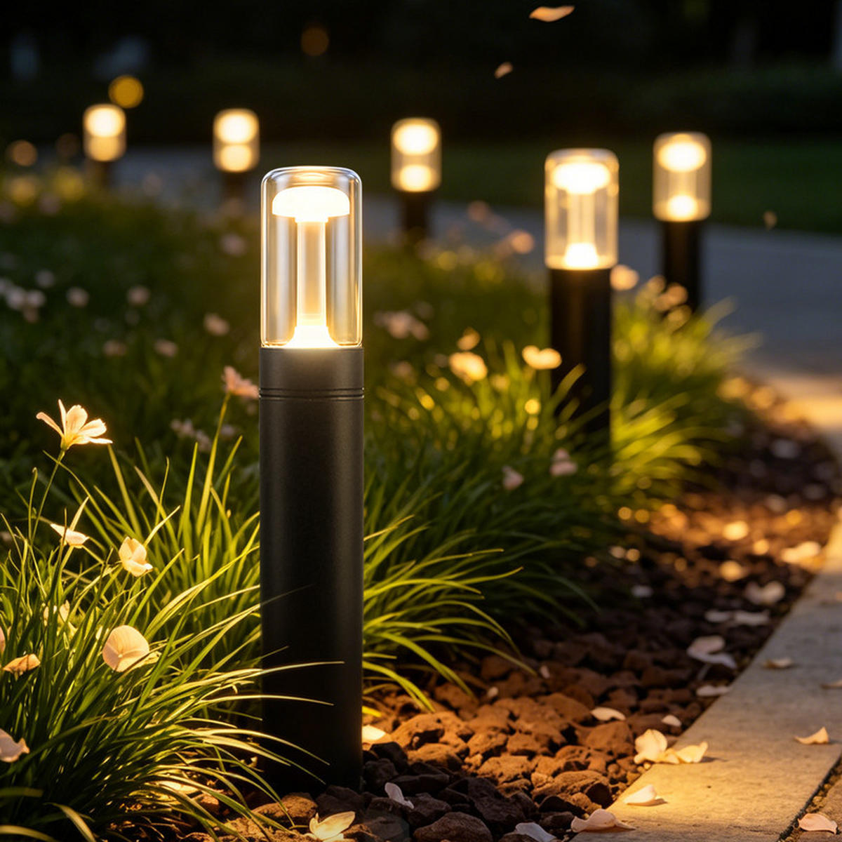 LED AUßENLEUCHTEN 12/12/40cm - Schwarz, Kunststoff (12/12/40cm) - Nettlife