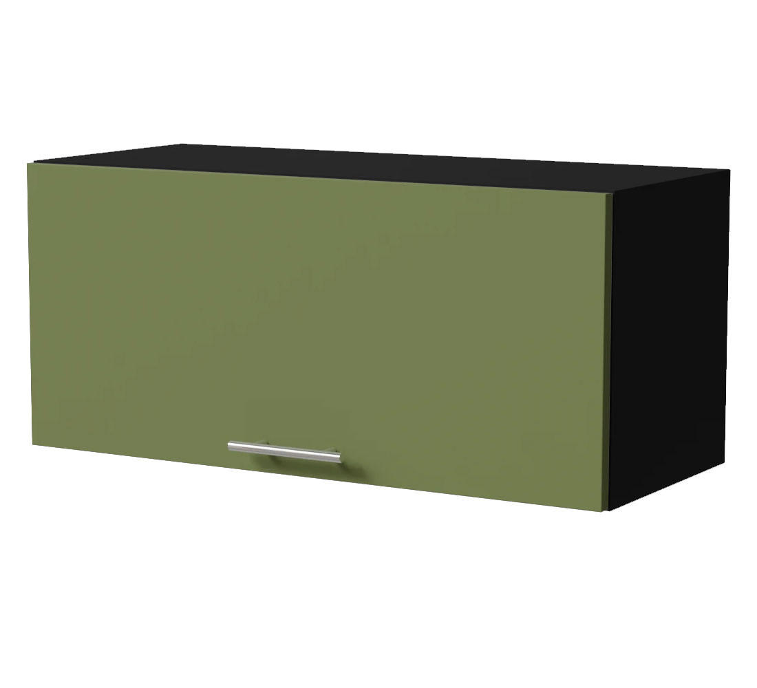 KLAPPHÄNGESCHRANK Brerra W4B/80 Schwarz / RAL 6025 farngrün Matt 80 / 32,5 / 36cm mit Blum Aventos Klappenbeschlag - Schwarz/Grün, Holz/Holzwerkstoff (80/36/32.5cm) - Feldmann-Wohnen