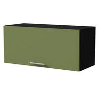 KLAPPHÄNGESCHRANK Brerra W4B/80 Schwarz / RAL 6025 farngrün Matt 80 / 32,5 / 36cm mit Blum Aventos Klappenbeschlag - Schwarz/Grün, Holz/Holzwerkstoff (80/36/32.5cm) - Feldmann-Wohnen