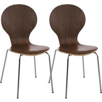 BESUCHERSTUHL Ede - 2er Set walnuss - Braun, Metall (43/86/45cm) - TPFLiving