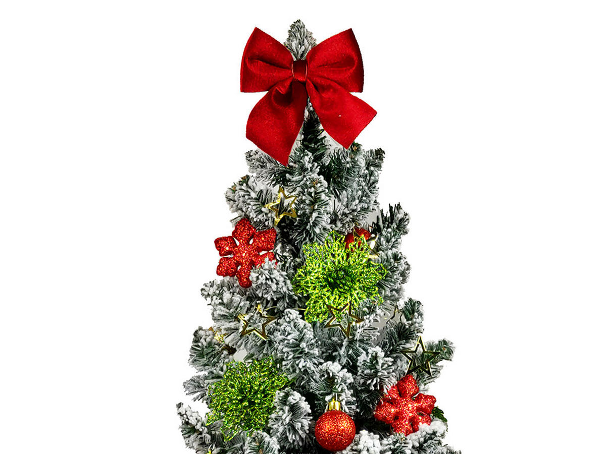 WEIHNACHTSORNAMENTE 12er-Set Ornamente rot mit Glitzer 4 cm - Rot, Kunststoff (4/4/4cm) - LAALU