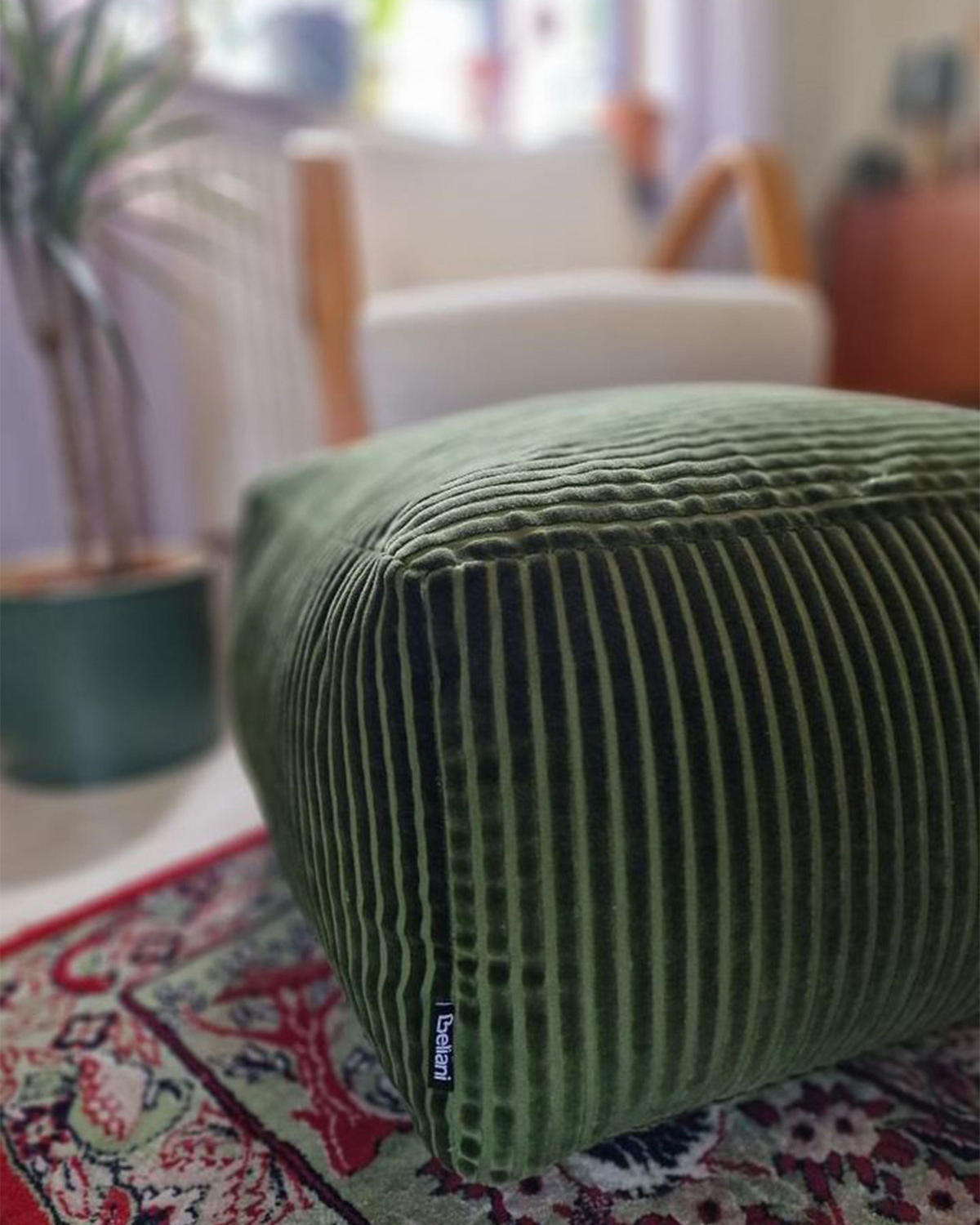 POUF Mukki 50/50/30 cm - Grün, Textil (50/30/50cm) - Beliani