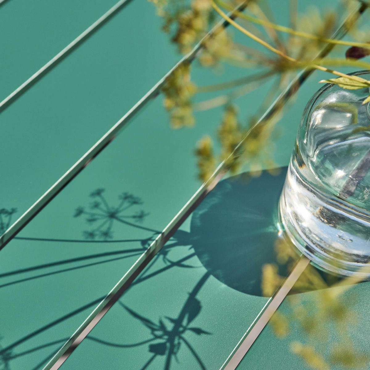 GARTENTISCH rechteckig, Dunkelgrünen - Grün, Metall (185/93/75cm) - Oviala