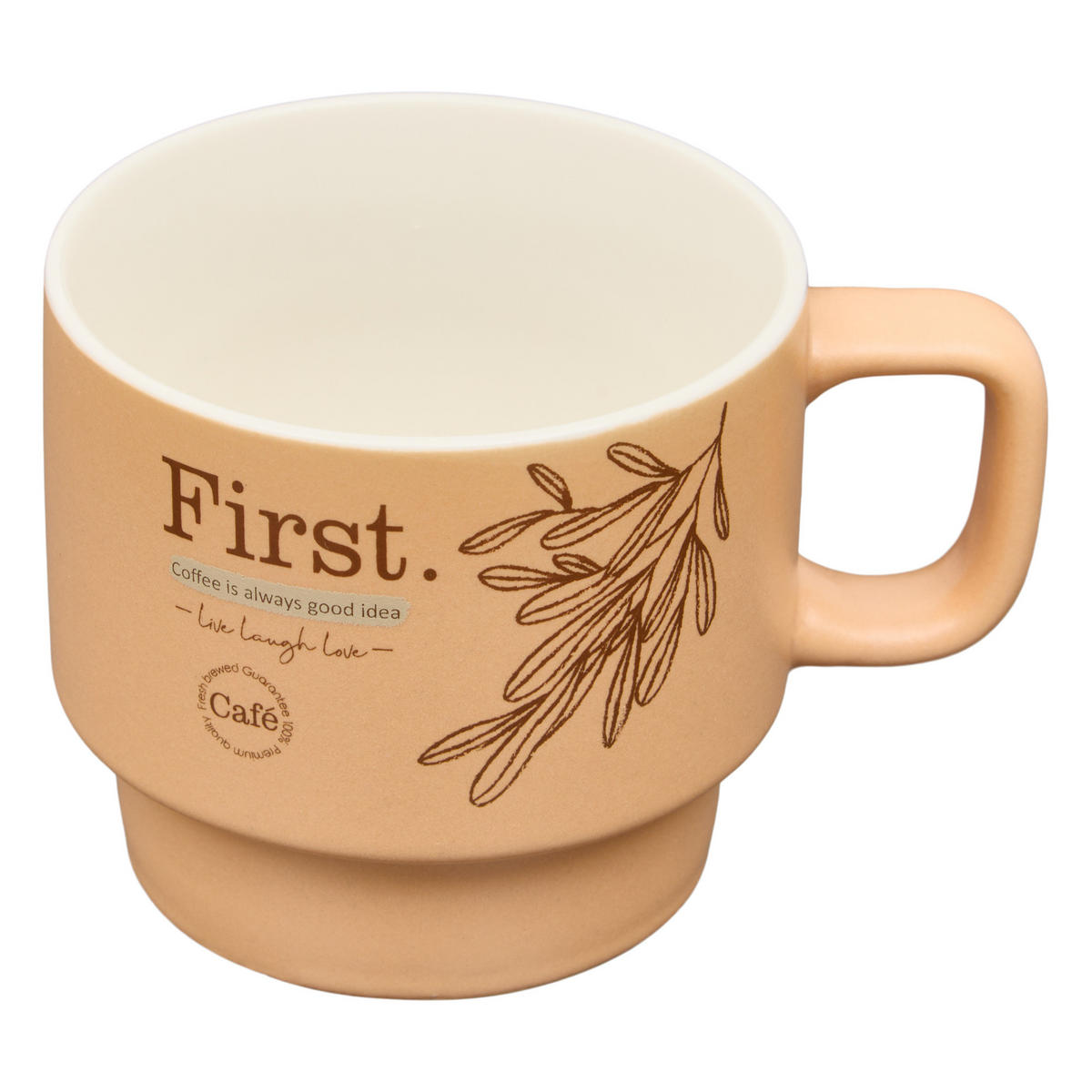 KAFFEEBECHER 4er-Set Wellness Beige 220 ml 12,2/12,2/24 cm - Beige, Keramik (0.22L) - Secret de Gourmet