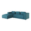 ECKSOFA Nova Türkis Cord - Türkis/Schwarz, Holz/Kunststoff (262/176cm) - S-Style Möbel