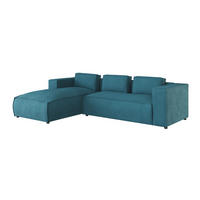 ECKSOFA Nova Türkis Cord - Türkis/Schwarz, Holz/Kunststoff (262/176cm) - S-Style Möbel