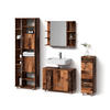 BADMÖBEL-SET Eisak Eiche rustikal 4 Teile, mit Hochschrank - Wildeiche, Holzwerkstoff (80/60/33cm) - Livinity®
