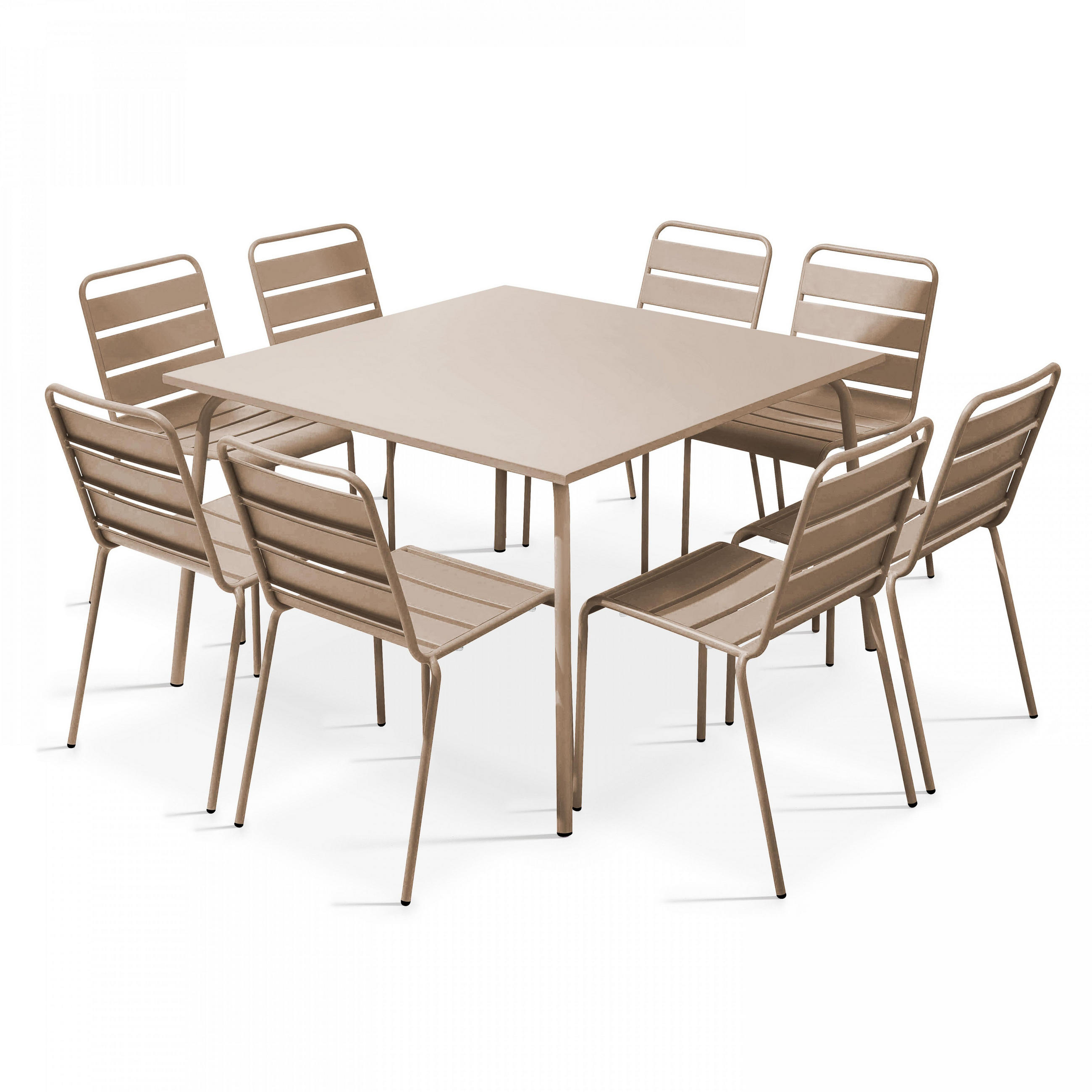 GARTENSET 9-tlg., Taupe - Taupe, Metall - Oviala