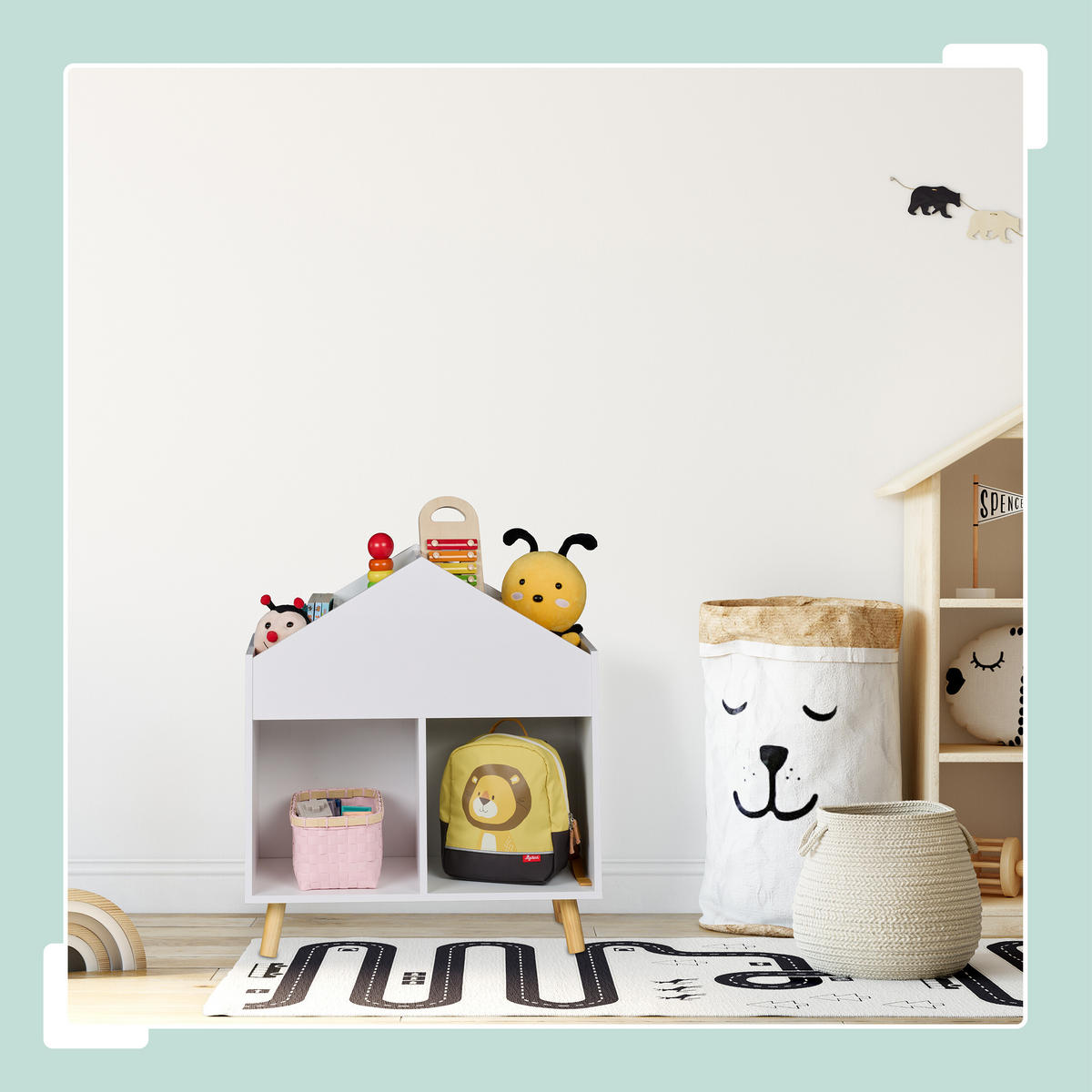 KINDERREGAL - Weiß, Holz/Holzwerkstoff (60/67/30cm) - Relaxdays