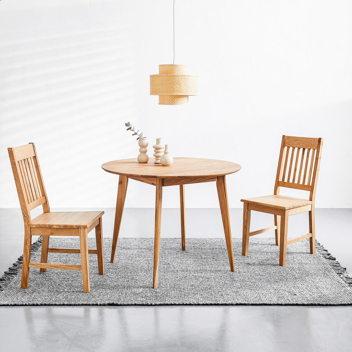 MASSIVER ESSTISCH - Eiche massiv - Braun, Holz (100/100/76cm) - home24