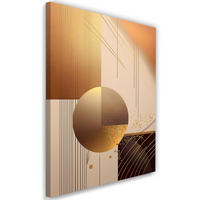 WANDBILD goldene abstraktion geometrischer glamour - Beige, Textil (40/60cm) - Feeby