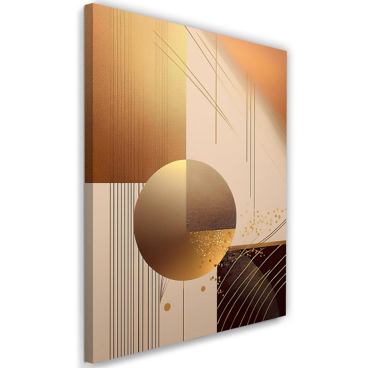 WANDBILD goldene abstraktion geometrischer glamour - Beige, Textil (40/60cm) - Feeby