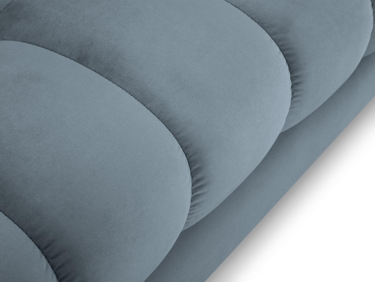 CHAISELONGUE links Mamaia aus Samt hellblau - Hellblau, Textil (102/75/185cm) - Micadoni