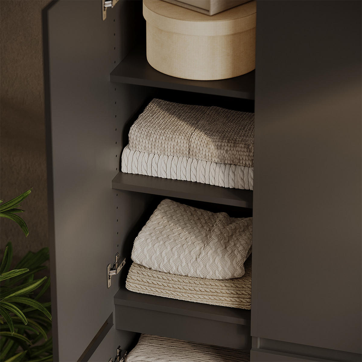 EINLEGEBODEN Claus Anthrazit 2er Set - Anthrazit, Holzwerkstoff (35.4/1.6/36.3cm) - Vicco