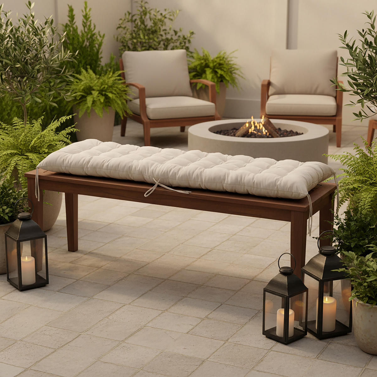 LAVIČKOVÝ sedák - béžová, textil/plast (50/8/160cm) - Relaxdays