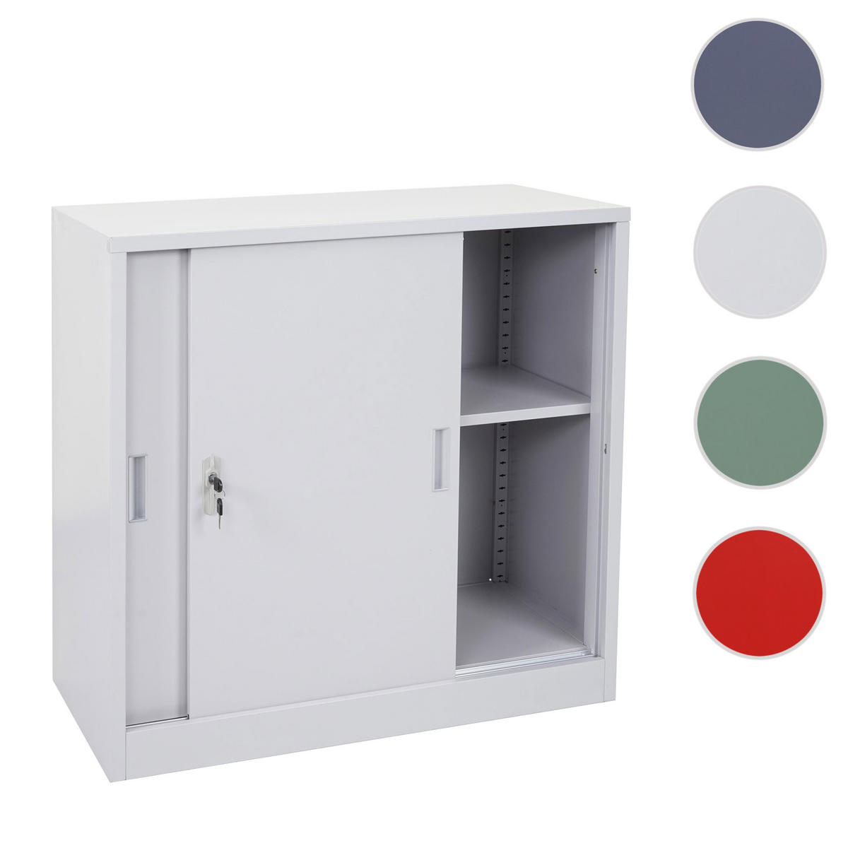 AKTENSCHRANK Grau - Grau, Metall (90/90/45cm) - MCW