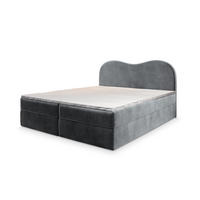 BOXBETT FLUVIA M 180x200 cm mit Matratze und Topper - Grau - Grau, Holz (180/200cm) - MASSENO