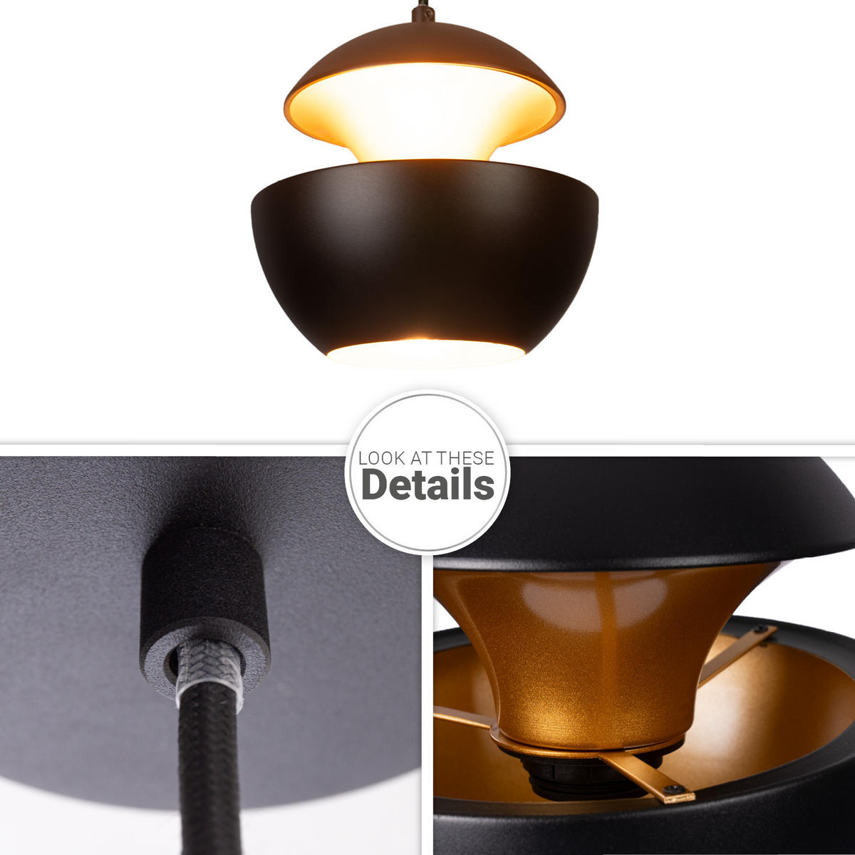PENDELLEUCHTE Ben - Goldfarben, Metall (20/20/20.4cm) - Paco Home