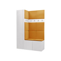 GARDEROBEN-SET Orion IX - Weiß/Orange, Holzwerkstoff/Kunststoff (124/186/46cm) - MIRJAN24