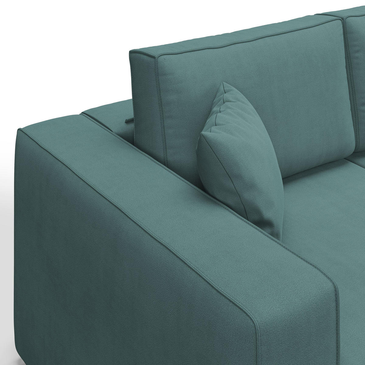 LINEARSOFA Morfeo - Petrol, Textil (245/86/99cm) - Divani.store